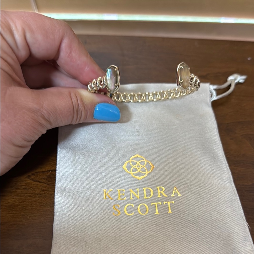 Kendra Scott Gold Open Cuff Bracelet with Crystal Embellishments